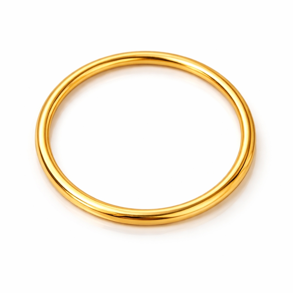 Classic 24 Kt Plated Gold Women's Bangle Bracelet 5n